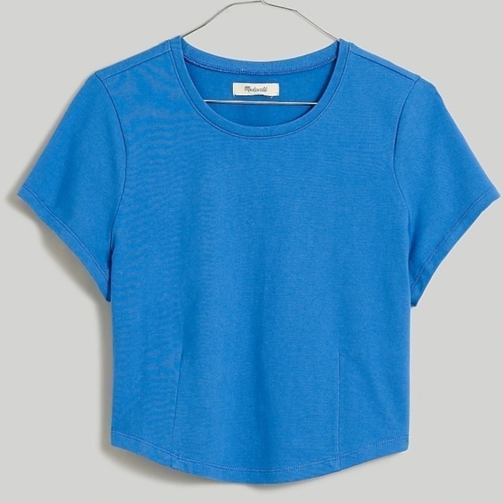 Madewell Heavyweight Jersey Crewneck Tee Blue XS NWT - Picture 7 of 7